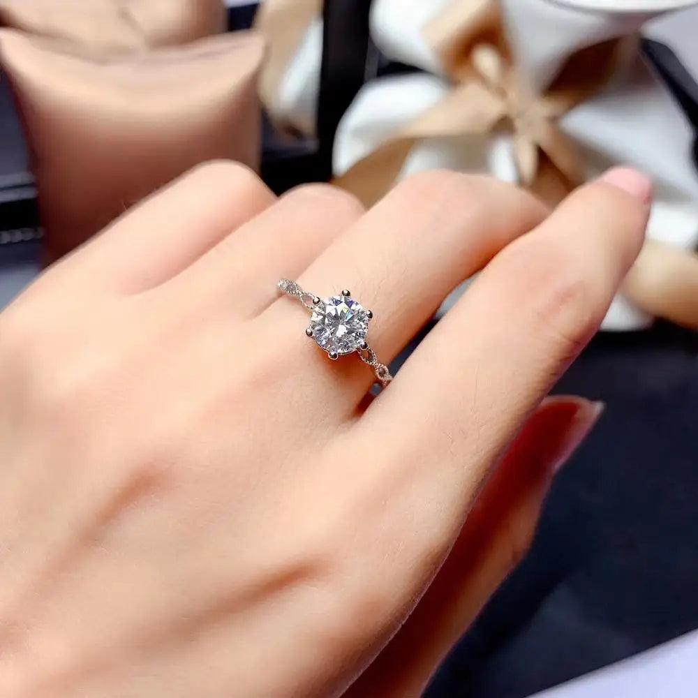 New Crackling Moissanite Ring for Women Jewelry Engagement Ring for Wedding 925 Silver Gold Plated Birthday Gift