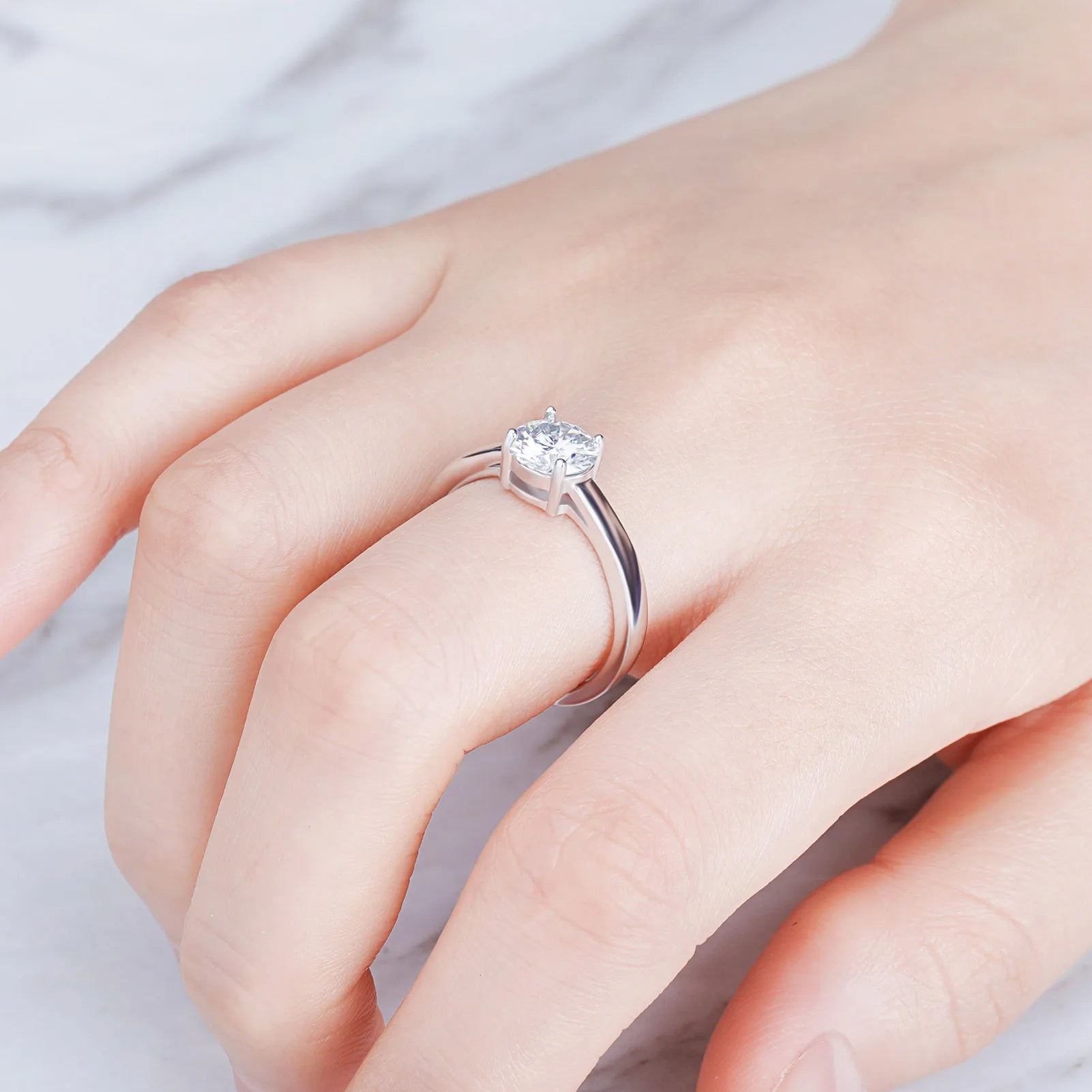 New Moissanite 925 Silver Ring Diamond Test Passed Fashion Girlfriend Women for Jewelry Gift