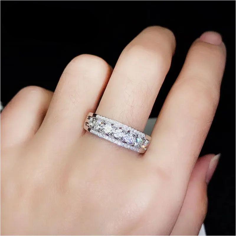 Colife Jewelry Fashion Moissanite Ring for Daily Wear 7 Pieces 3Mm Moissanite Ring 925 Silver Moissanite Jewelry